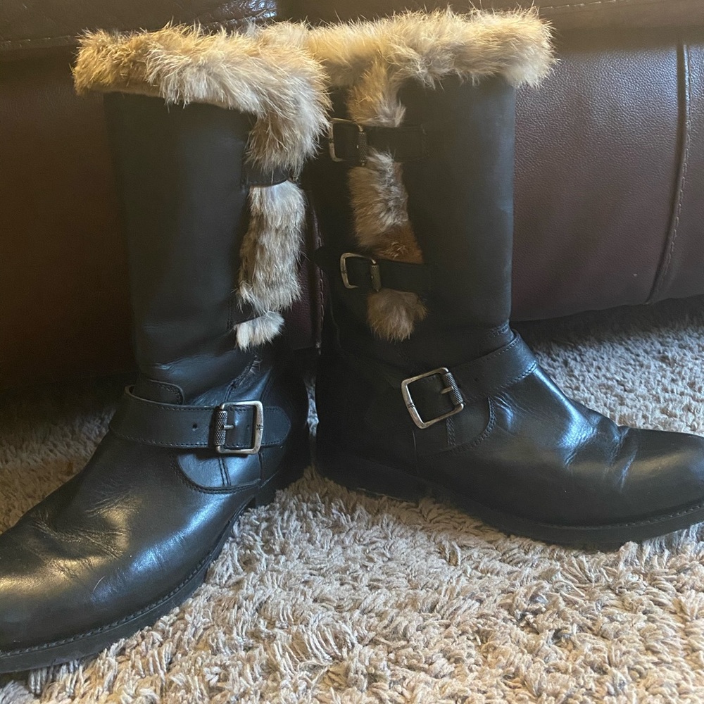 Fur lined Frye boots. Very unique!